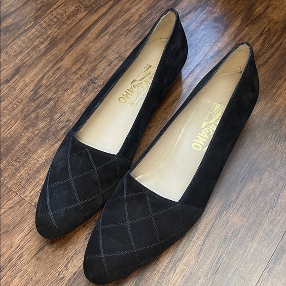 Salvatore ferragamo designer luxury suede quilted heeled loafers flats shoes 9 - Picture 13 of 16